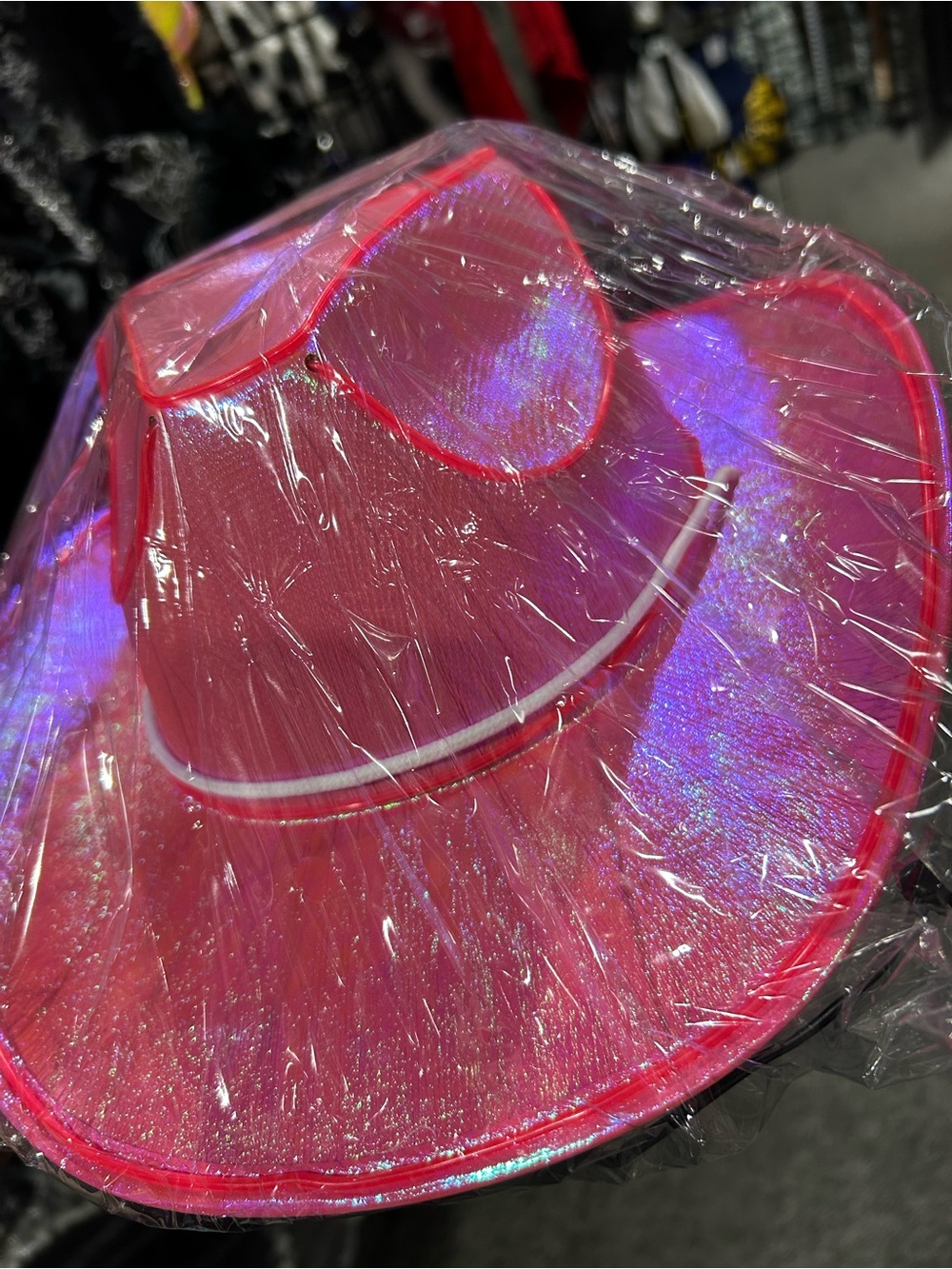 Light Up Pink Iridescent Western-Style Hat - Women's Accessory